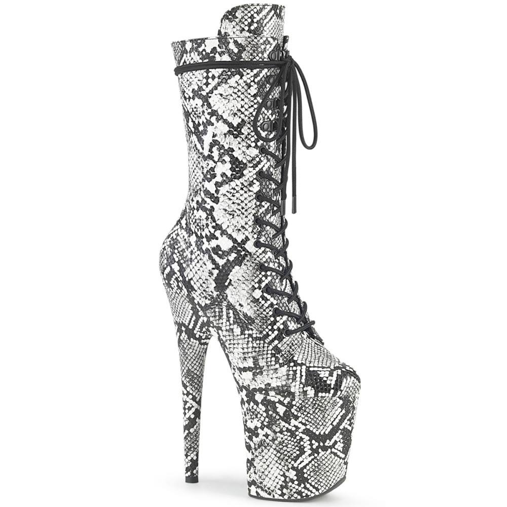 Pleaser - FLAMINGO1050SP Bottes de plateforme - Chaussures de pole dance - Noir/Blanc Product image
